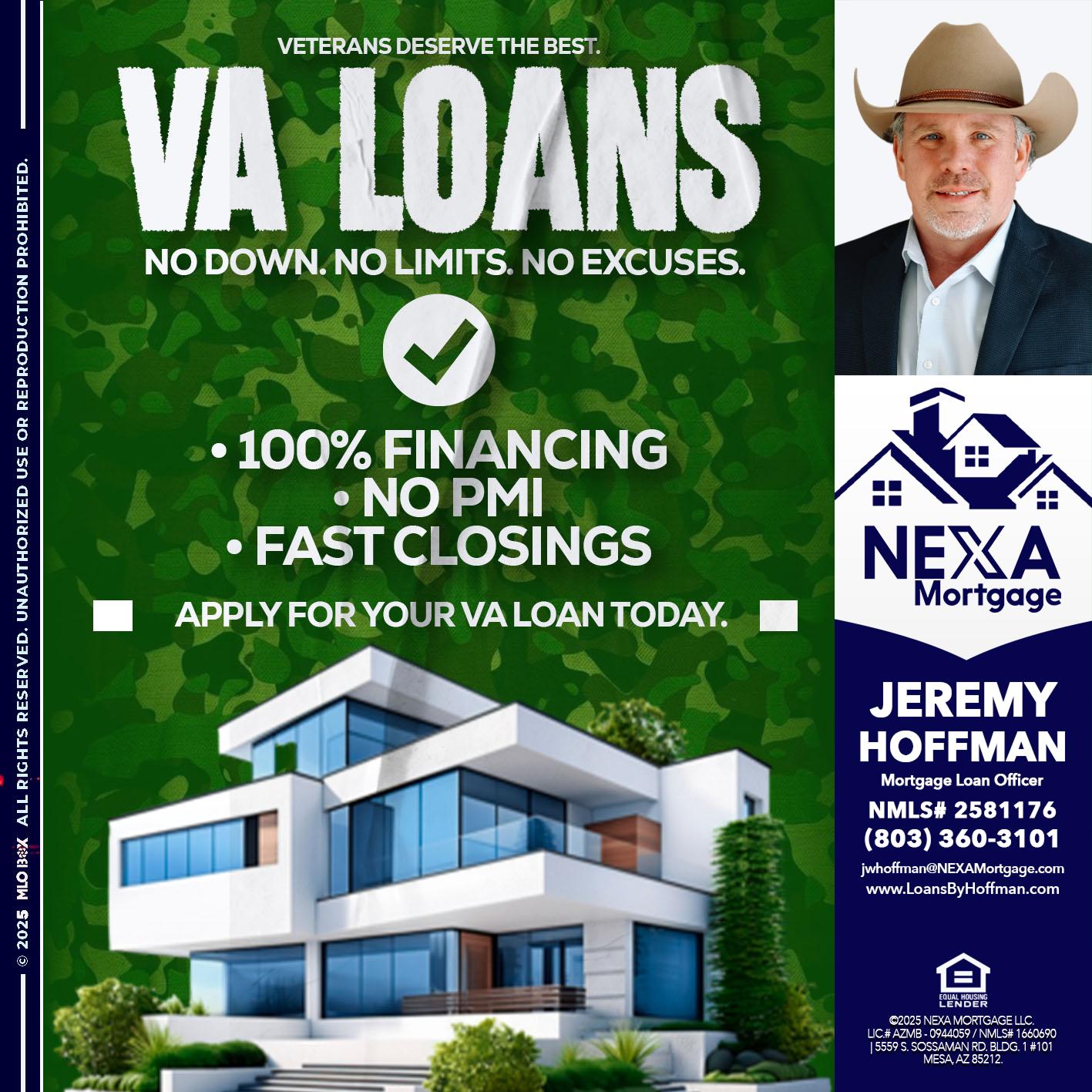 VA LOANS - Jeremy Hoffman -Mortgage Loan Officer