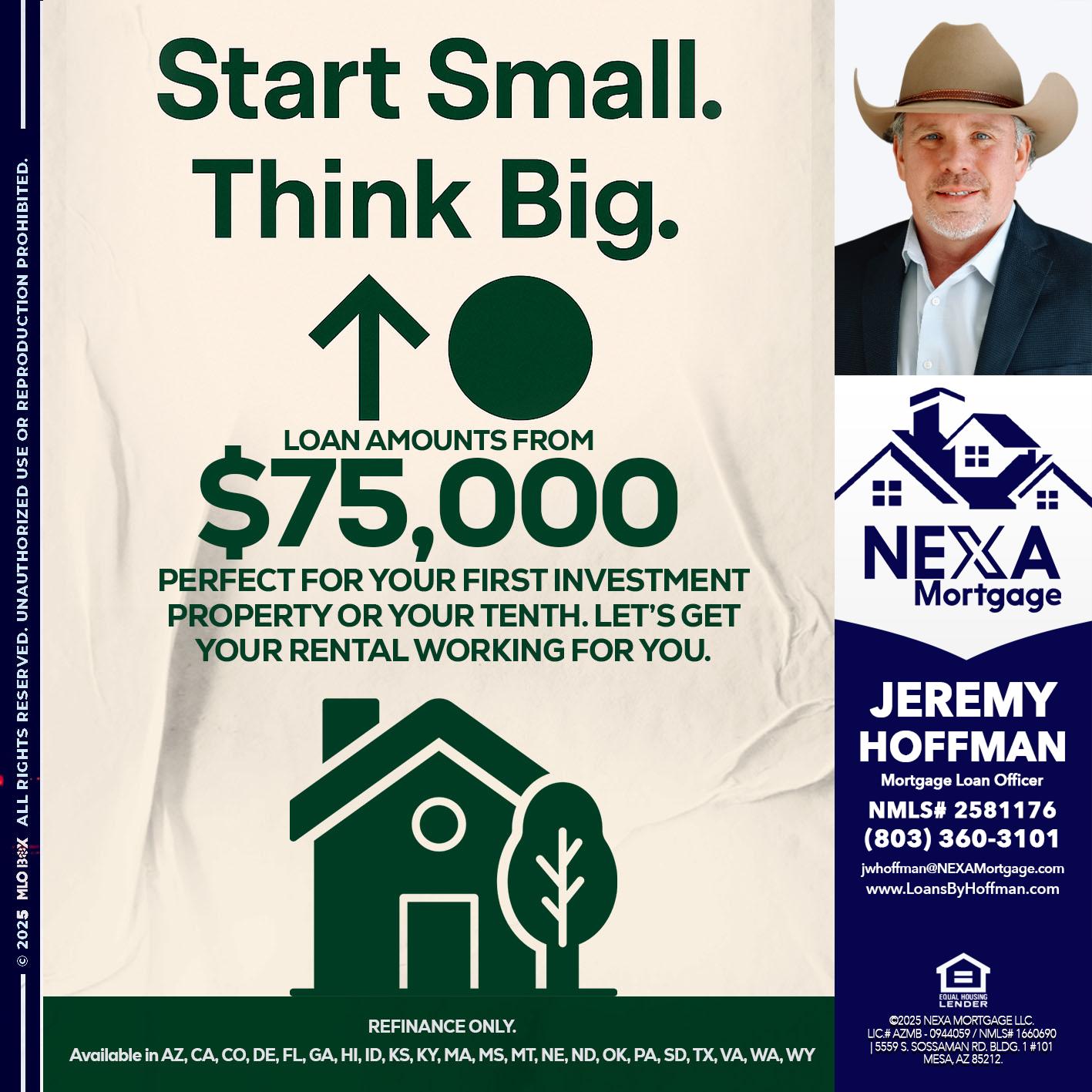 START SMALL - Jeremy Hoffman -Mortgage Loan Officer