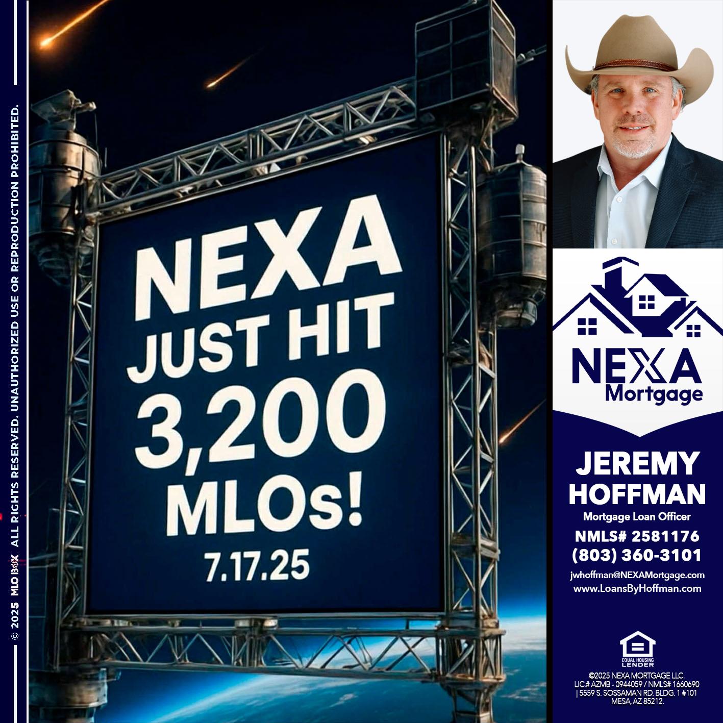 NEXA JUST HIT 3,200 - Jeremy Hoffman -Mortgage Loan Officer