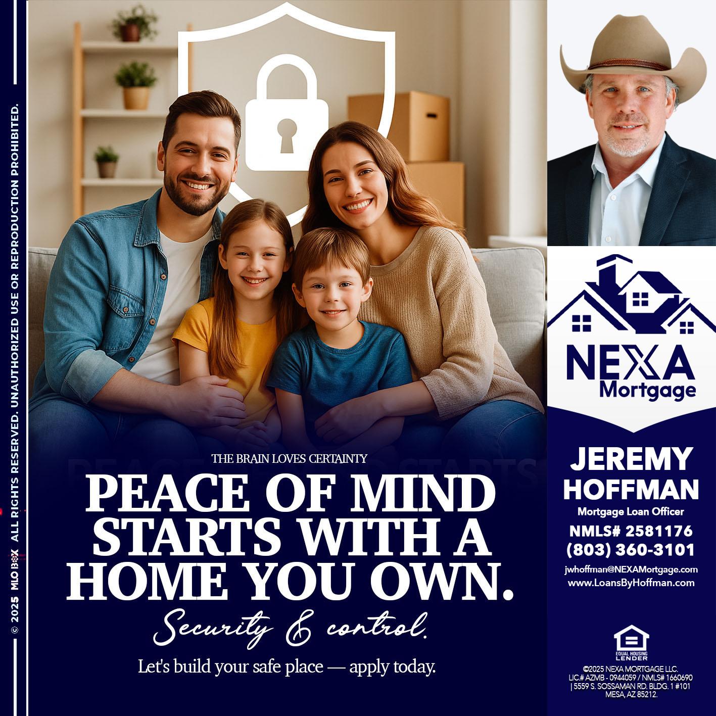 peace of mind - Jeremy Hoffman -Mortgage Loan Officer