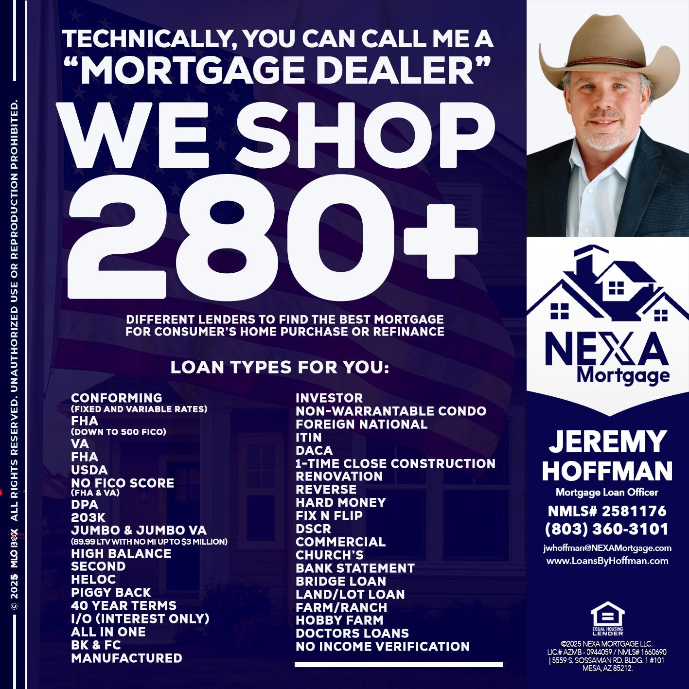 WE SHOP 280 + - Jeremy Hoffman -Mortgage Loan Officer