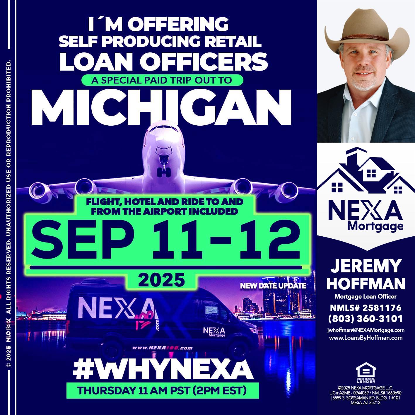 michigan sep 11-12 - Jeremy Hoffman -Mortgage Loan Officer