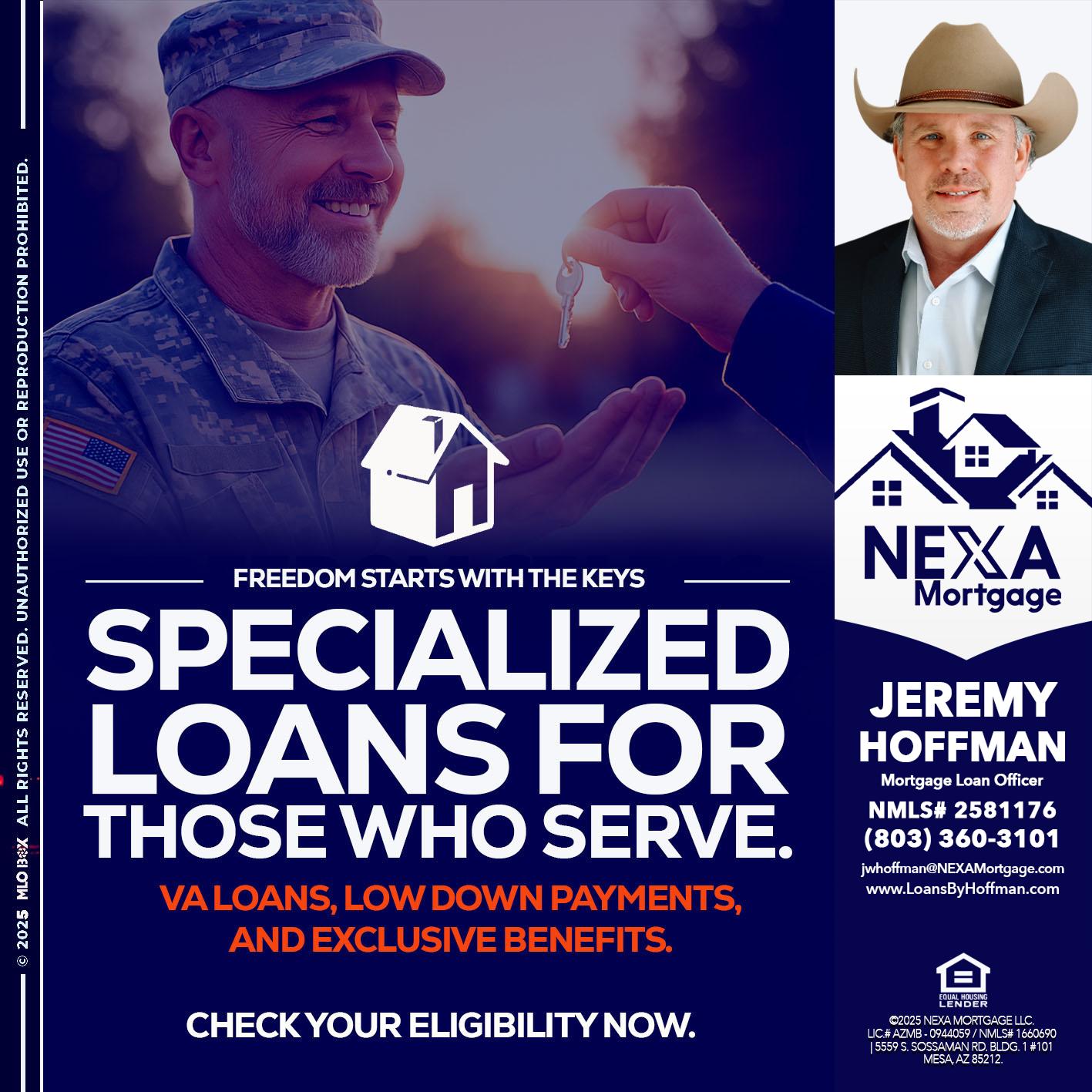 SPECIALIZED LOANS - Jeremy Hoffman -Mortgage Loan Officer