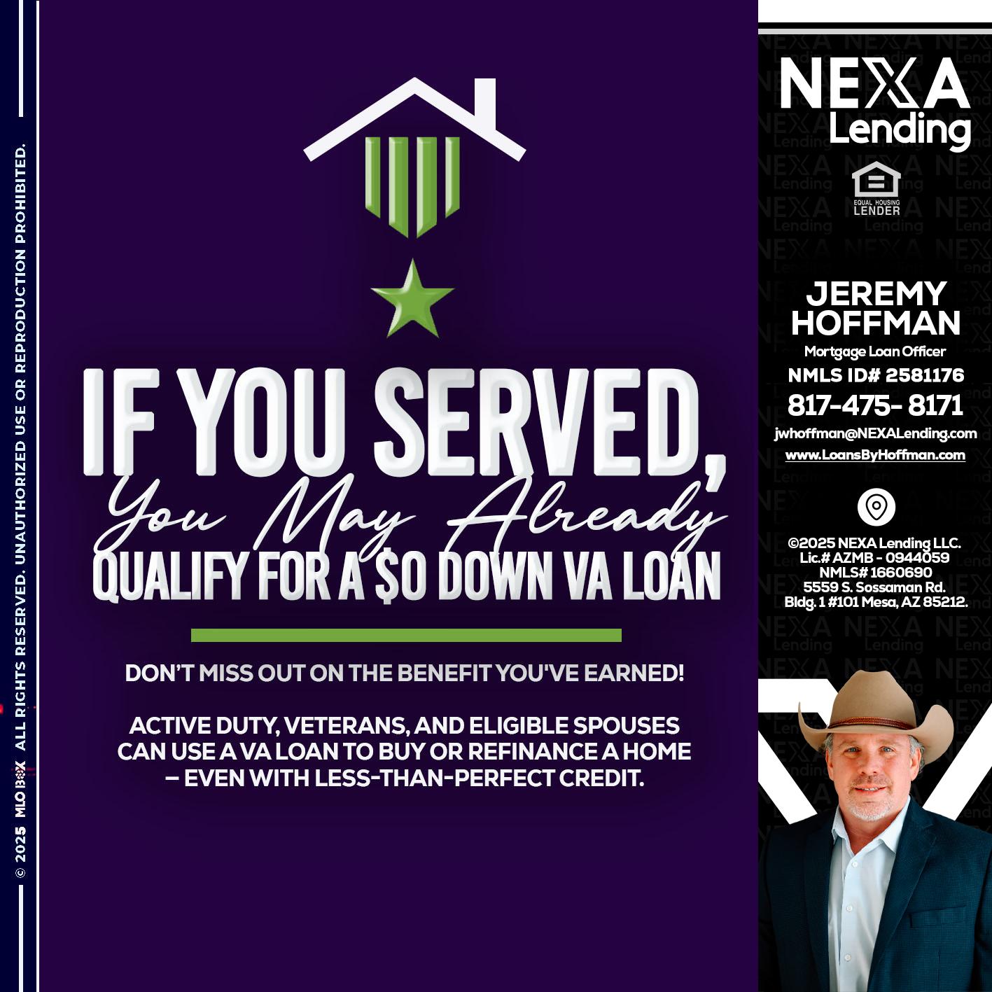 IF YOU SERVED - Jeremy Hoffman -Mortgage Loan Officer