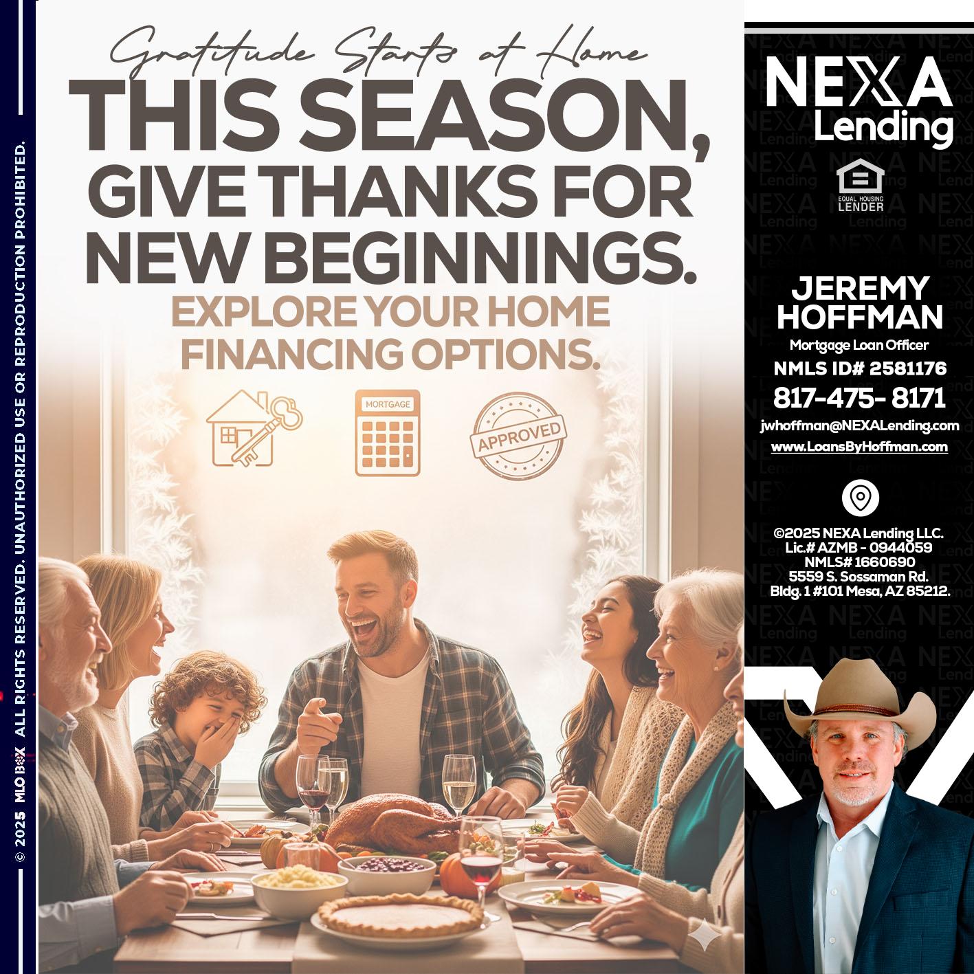 THIS SEASON - Jeremy Hoffman -Mortgage Loan Officer