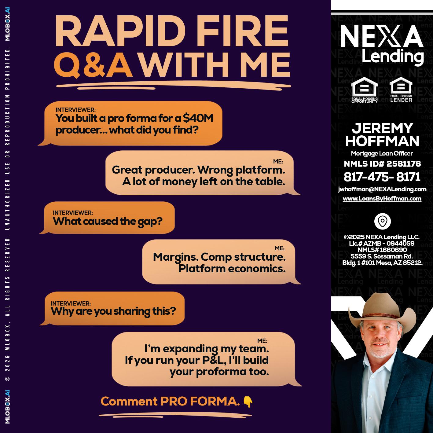 RAPID FIRE - Jeremy Hoffman -Mortgage Loan Officer