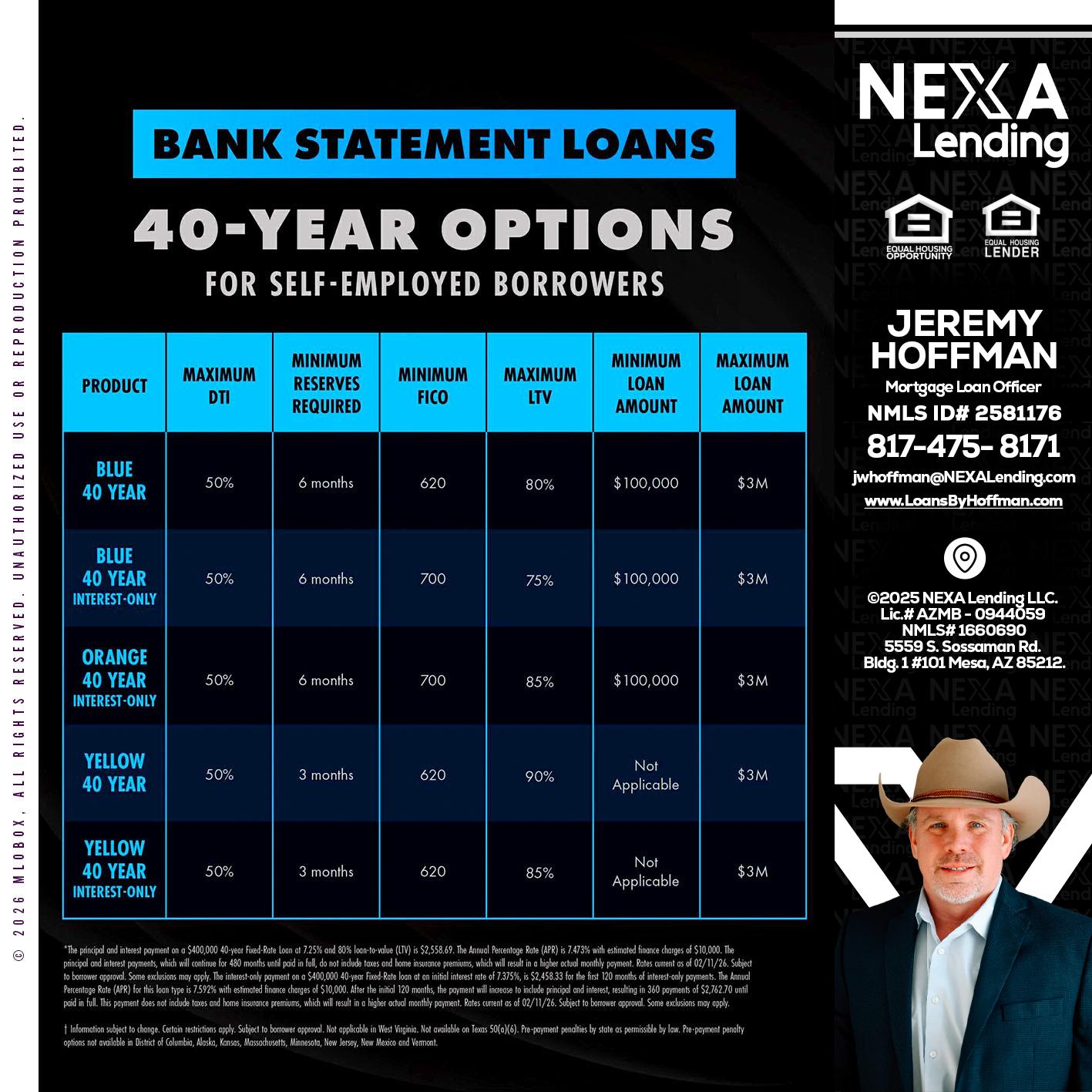 40 YR. OPTIONS - Jeremy Hoffman -Mortgage Loan Officer