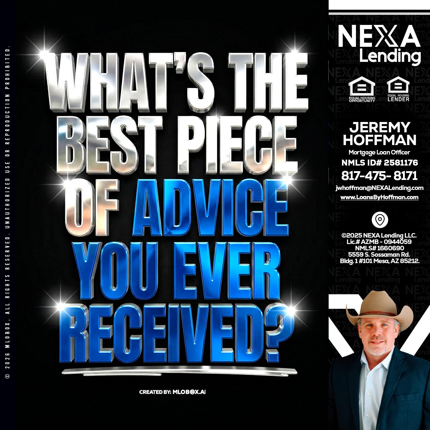 WHATS THE BEST - Jeremy Hoffman -Mortgage Loan Officer