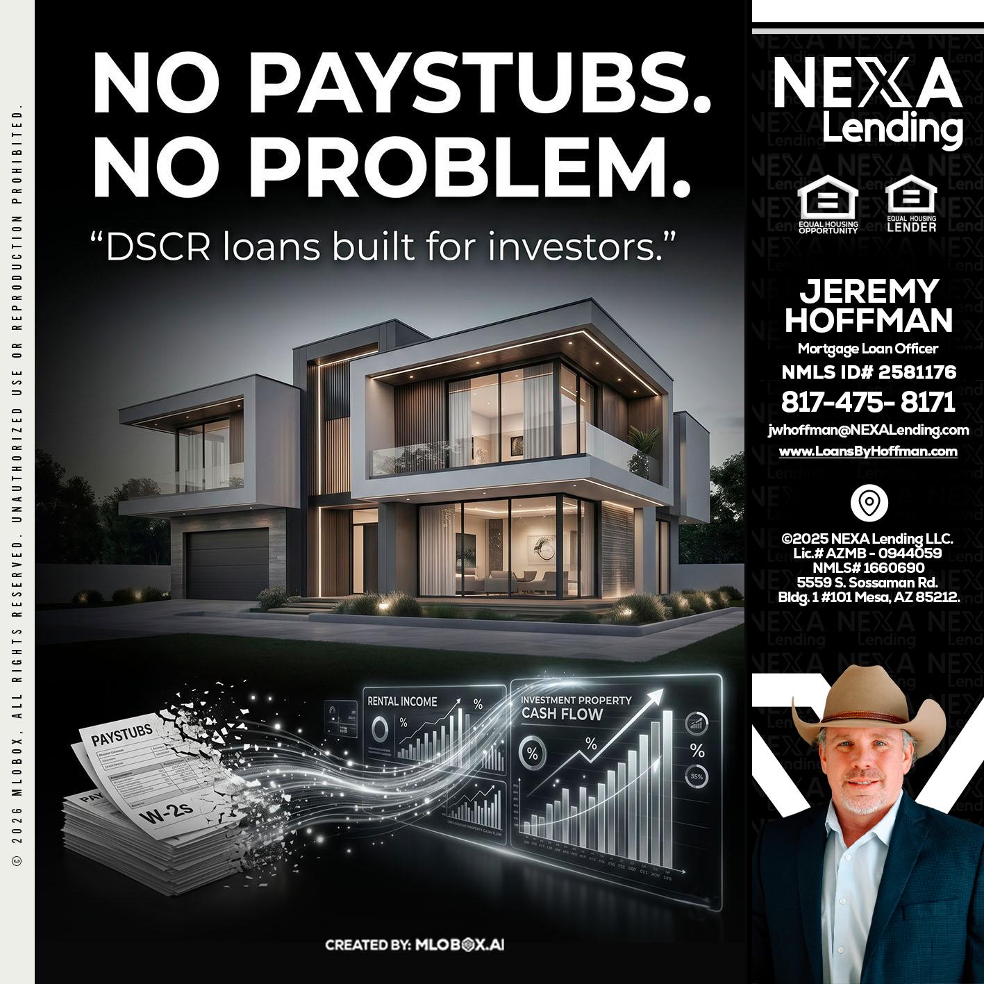 no paystub - Jeremy Hoffman -Mortgage Loan Officer