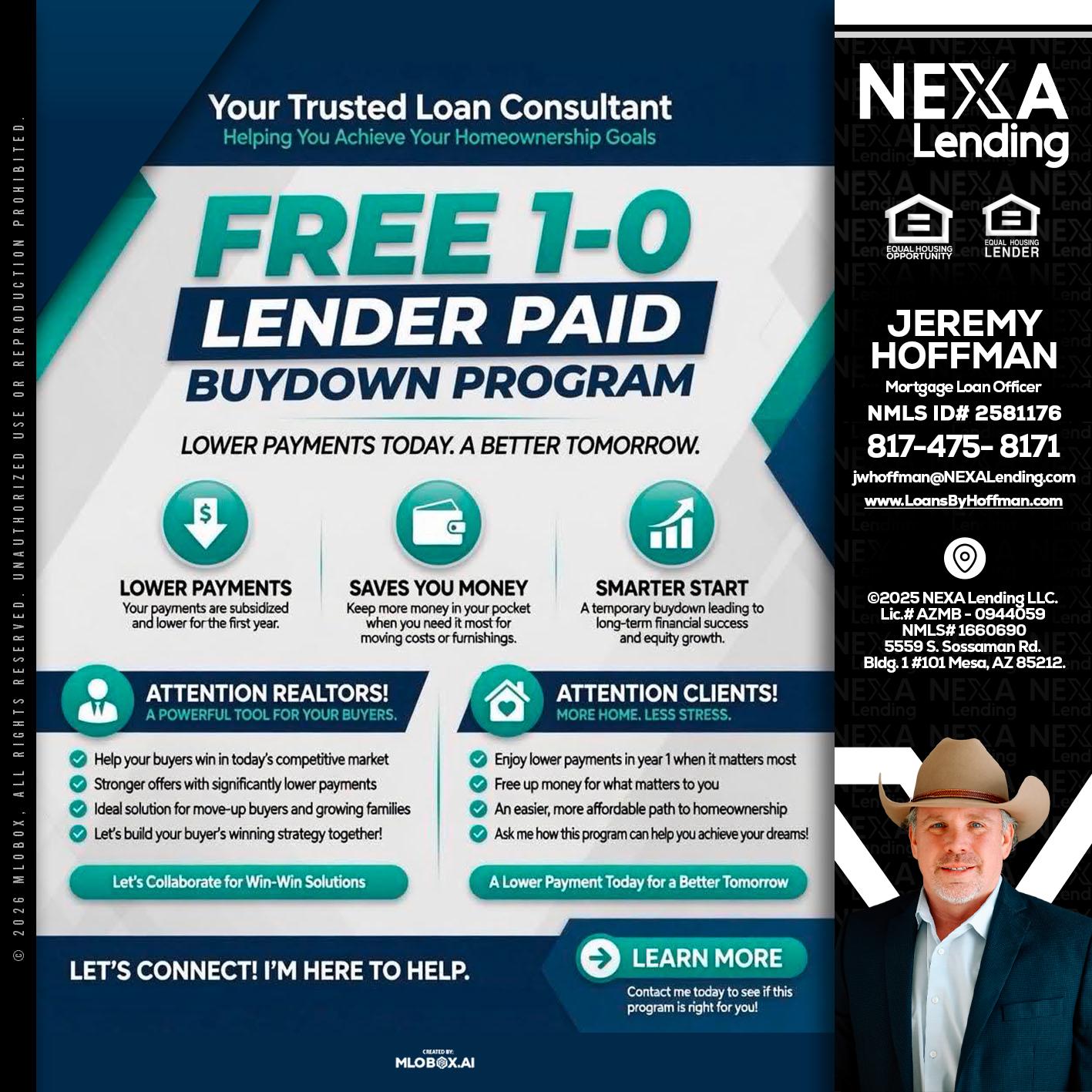 FREE 1-0 - Jeremy Hoffman -Mortgage Loan Officer