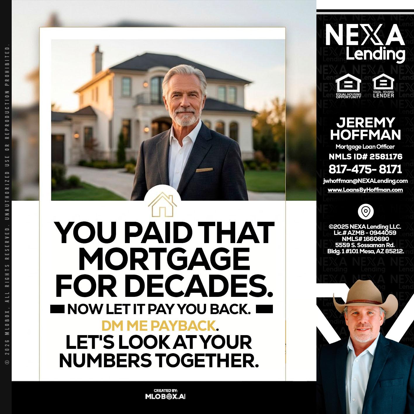 YOU PAID THAT MORTGAGE - Jeremy Hoffman -Mortgage Loan Officer