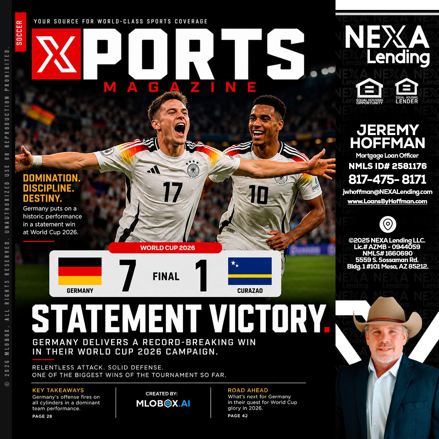 GERMANY VS CURASSAO (7-1) - Jeremy Hoffman -Mortgage Loan Officer