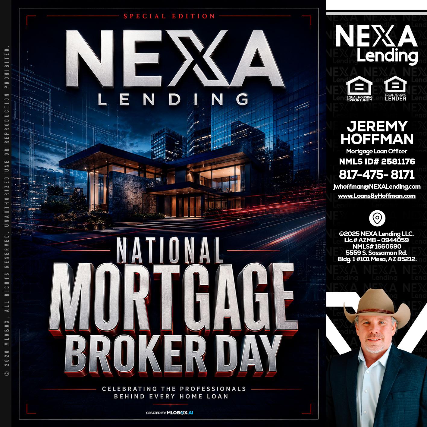 NATIONAL MORTGAGE BROKER DAY - Jeremy Hoffman -Mortgage Loan Officer